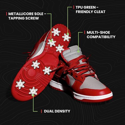 مجموعة مرابط أحذية الجولف DIY من Golfkicks - حوّل أحذيةك الرياضية إلى أحذية جولف - هدية ممتعة - مرابط متوافقة مع أحذية النعل المطاطي المسطح - تتضمن 20 مسمار جولف لأي حذاء وأدوات تثبيت in Saudi Arabia