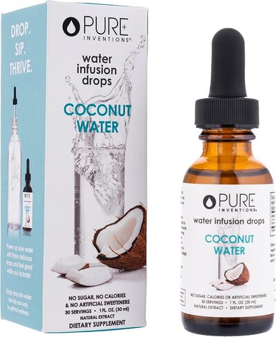 Pure Hydration Coconut Water Drops, 30 Servings, 1oz, Pack of 2 (Packaging May Vary) in Saudi Arabia