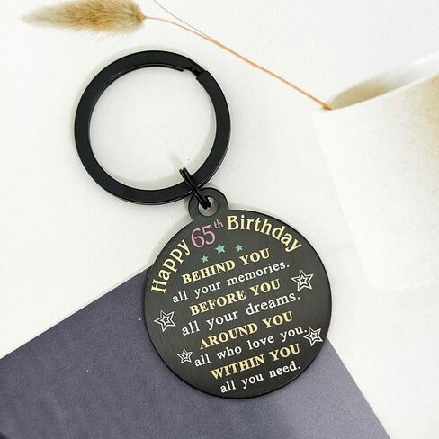 DGXMD Happy 65th Birthday Gifts - Born in 1959 Birthday Keychain - 65 Year Old Men Women Birthday Gifts - 1959 Birthday Present in Kuwait