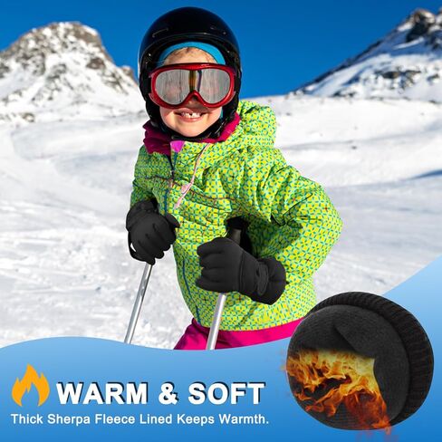 DARCHEN 3-12 Kids Snow Gloves Boys Winter Waterproof Ski Snowboarding Insulated Warm Windproof Cold Weather Sports Age Girls Years Olds in Kuwait