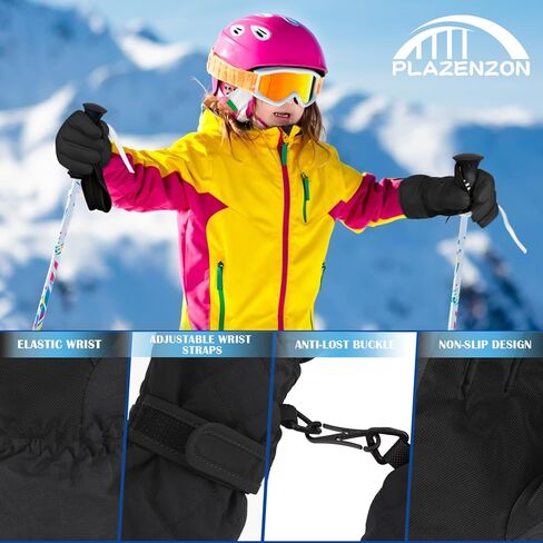 DARCHEN 3-12 Kids Snow Gloves Boys Winter Waterproof Ski Snowboarding Insulated Warm Windproof Cold Weather Sports Age Girls Years Olds in Kuwait