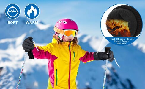 DARCHEN 3-12 Kids Snow Gloves Boys Winter Waterproof Ski Snowboarding Insulated Warm Windproof Cold Weather Sports Age Girls Years Olds in Kuwait