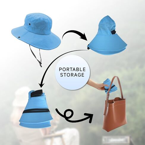 Women's Sun hat Waterproof Bucket Hat for Women Sun Hat UV Protection Packable Rain Hats Lightweight Hiking Hat Fishing Hats in Saudi Arabia