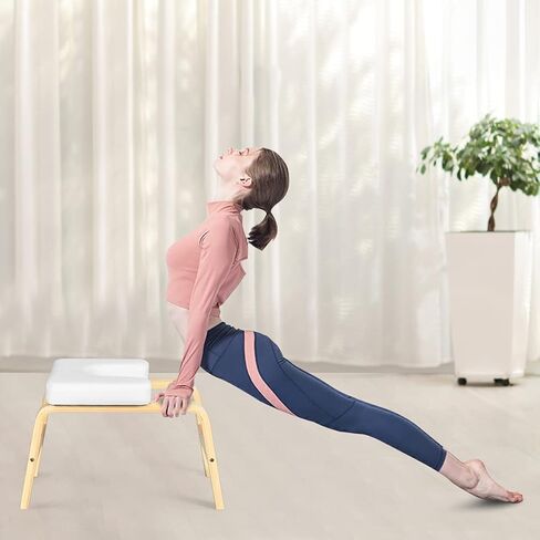 Giantex Yoga Headstand Bench مع وسادات VC، كرسي اليوغا الانعكاسي، إطار خشبي قوي، مدرب اليوغا الانعكاس، تخفيف التعب وشكل الجسم، فكرة للتمرين واللياقة البدنية وصالة الألعاب الرياضية in Kuwait