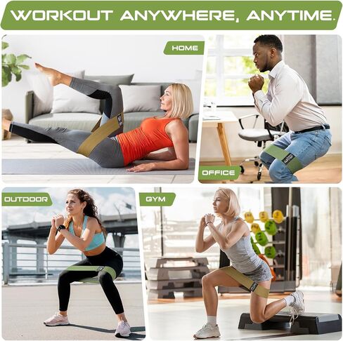 Fabric Resistance Bands for Working Out - Exercise Bands for Women and Men, Booty Bands for Legs and Butt, Yoga, Pilates, Rehab, Fitness and Home Workout in Saudi Arabia