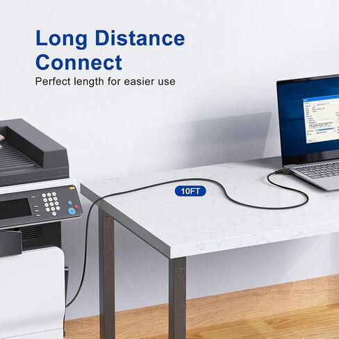 USB C Printer Cable 6FT Type C to USB B Printer Cable, High-Speed Scanner Cord for MacBook Pro,Laptop,HP Canon Dell Samsung Epson Brother,USBC MIDI Cable for Yamaha Casio Digital Piano,MIDI Controller in Kuwait