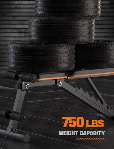 مقعد تمرين Sportsroyals، مقعد وزن قابل للتعديل لصالة الألعاب الرياضية المنزلية، سعة وزن 750 رطل لتمرين الجسم بالكامل in Kuwait