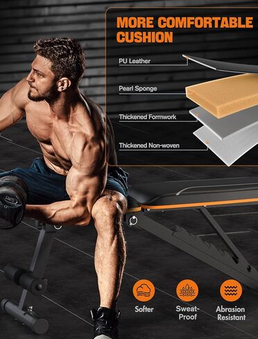 مقعد تمرين Sportsroyals، مقعد وزن قابل للتعديل لصالة الألعاب الرياضية المنزلية، سعة وزن 750 رطل لتمرين الجسم بالكامل in Kuwait