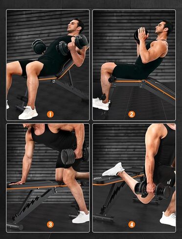 مقعد تمرين Sportsroyals، مقعد وزن قابل للتعديل لصالة الألعاب الرياضية المنزلية، سعة وزن 750 رطل لتمرين الجسم بالكامل in Kuwait