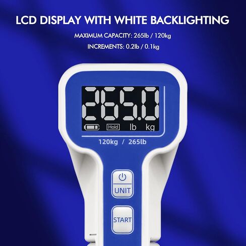 Grip Strength Tester 265lb/120kg, Digital Hand Dynamometer FDA Registered with Backlit LCD for Grip Strength Testing and Training in Saudi Arabia