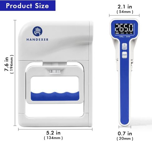 Grip Strength Tester 265lb/120kg, Digital Hand Dynamometer FDA Registered with Backlit LCD for Grip Strength Testing and Training in Saudi Arabia