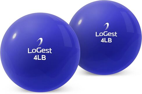 Logest Weighted Toning Exercise Balls Pair - Round Shape Medicine Ball - 1LB 2LB 3LB 4LB 5LB 6LB Available - Toning Muscle for Men & Women in Kuwait