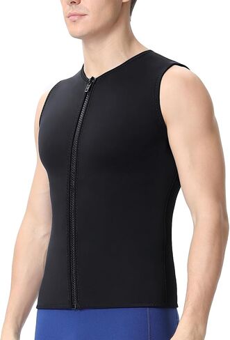 DEHAI Mens Women's Wetsuit Top Jackets, 2mm 3mm Neoprene Kids Wet Suit Long Sleeve Shirt and Youth Front Zip Sleeveless Vest, Water Sports Keep Warm for Diving Swimming Waterski Surfing in Saudi Arabia