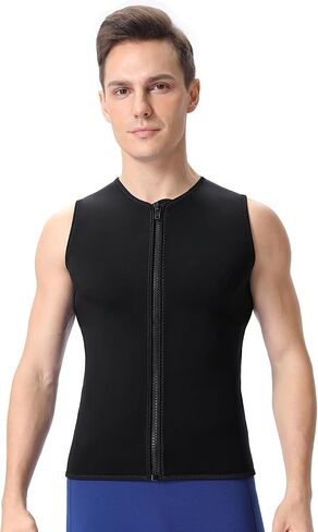 DEHAI Mens Women's Wetsuit Top Jackets, 2mm 3mm Neoprene Kids Wet Suit Long Sleeve Shirt and Youth Front Zip Sleeveless Vest, Water Sports Keep Warm for Diving Swimming Waterski Surfing in Saudi Arabia