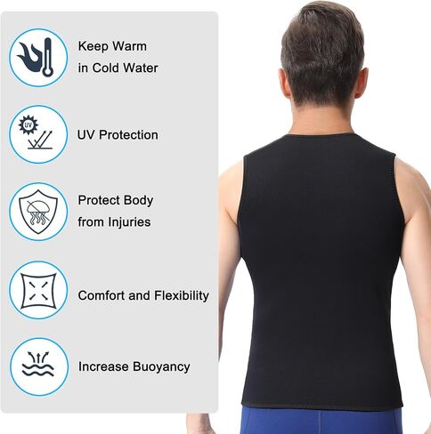 DEHAI Mens Women's Wetsuit Top Jackets, 2mm 3mm Neoprene Kids Wet Suit Long Sleeve Shirt and Youth Front Zip Sleeveless Vest, Water Sports Keep Warm for Diving Swimming Waterski Surfing in Saudi Arabia