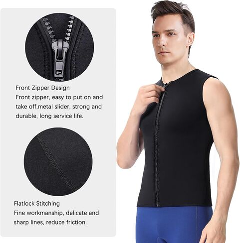 DEHAI Mens Women's Wetsuit Top Jackets, 2mm 3mm Neoprene Kids Wet Suit Long Sleeve Shirt and Youth Front Zip Sleeveless Vest, Water Sports Keep Warm for Diving Swimming Waterski Surfing in Saudi Arabia