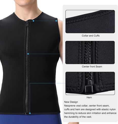 DEHAI Mens Women's Wetsuit Top Jackets, 2mm 3mm Neoprene Kids Wet Suit Long Sleeve Shirt and Youth Front Zip Sleeveless Vest, Water Sports Keep Warm for Diving Swimming Waterski Surfing in Saudi Arabia