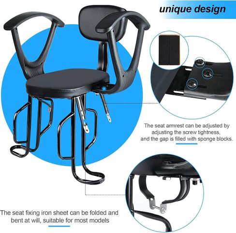 Rear Child Bike Seat with Thick Backrest, Rear Child Bicycle Seat Design for Children Aged 2 to 8 Years Old, One Size (Black-a) in Kuwait