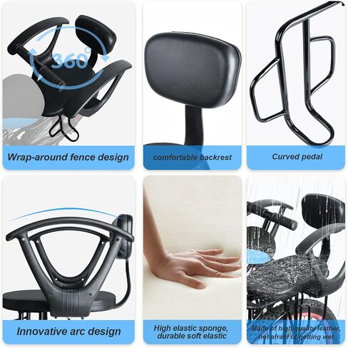 Rear Child Bike Seat with Thick Backrest, Rear Child Bicycle Seat Design for Children Aged 2 to 8 Years Old, One Size (Black-a) in Kuwait
