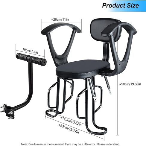 Rear Child Bike Seat with Thick Backrest, Rear Child Bicycle Seat Design for Children Aged 2 to 8 Years Old, One Size (Black-a) in Kuwait