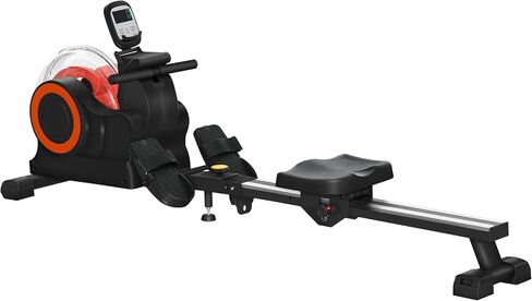 Soozier Water Rowing Machine for Home, Foldable Rower Machine with Adjustable Resistance, Wheels, LCD Monitor and Tablet Holder, 264lbs Weight Capacity in Kuwait
