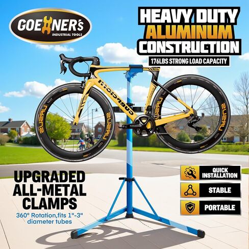 Upgraded Bike Repair Stand Max 176 lbs, Heavy Duty Bicycle Repair Stand, Portable Aluminum Bicycle Stand Manintenance Workstand for Any Bike, Heavy E-Bike, Mountain Bike and Road Bike in Saudi Arabia