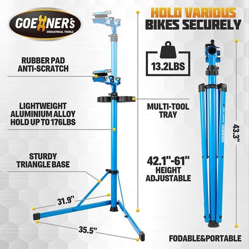 Upgraded Bike Repair Stand Max 176 lbs, Heavy Duty Bicycle Repair Stand, Portable Aluminum Bicycle Stand Manintenance Workstand for Any Bike, Heavy E-Bike, Mountain Bike and Road Bike in Saudi Arabia