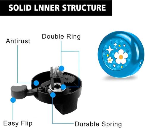 جرس دراجة يونيكورن للأطفال والبنات والأولاد، مقاس قابل للتعديل، ملحقات جرس الدراجة للبالغين والنساء والرجال، أبواق الدراجة ذات الصوت الواضح in Kuwait