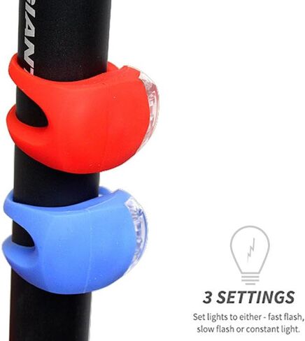 Malker Bicycle Light Front and Rear Silicone LED Bike Light Set - Bike Headlight and Taillight,Waterproof & Safety Road,Mountain Bike Lights,Batteries Included in Saudi Arabia