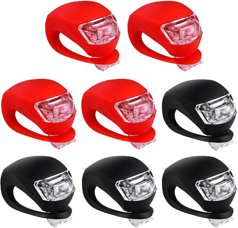 Malker Bicycle Light Front and Rear Silicone LED Bike Light Set - Bike Headlight and Taillight,Waterproof & Safety Road,Mountain Bike Lights,Batteries Included in Saudi Arabia