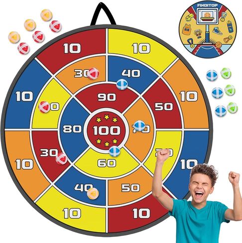 Outdoor Games, Large 29in Dart Board for Kids Games Boys, Double-Sided Party Games Outdoor Toys Gifts for 3 4 5 6 7 8 9 10 11 12 Years Old in Saudi Arabia