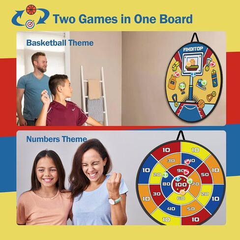 Outdoor Games, Large 29in Dart Board for Kids Games Boys, Double-Sided Party Games Outdoor Toys Gifts for 3 4 5 6 7 8 9 10 11 12 Years Old in Saudi Arabia