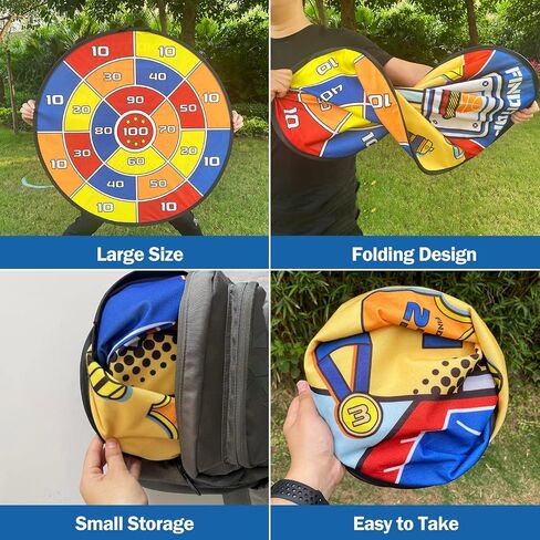 Outdoor Games, Large 29in Dart Board for Kids Games Boys, Double-Sided Party Games Outdoor Toys Gifts for 3 4 5 6 7 8 9 10 11 12 Years Old in Saudi Arabia