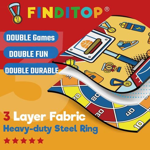 Outdoor Games, Large 29in Dart Board for Kids Games Boys, Double-Sided Party Games Outdoor Toys Gifts for 3 4 5 6 7 8 9 10 11 12 Years Old in Saudi Arabia