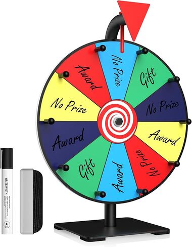 Prize Wheel, 12 Inch Spinning Wheel for Prizes, 10 Slots Color Prize Wheel Spinner with Stand, Table Spinning Wheel, Spin Wheel for Trade Shows, Carnivals, Spin The Wheel Game for Home Game in Kuwait