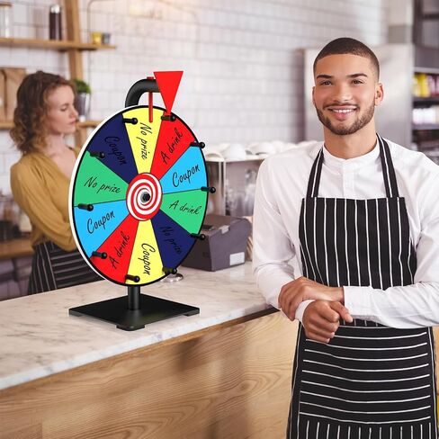 Prize Wheel, 12 Inch Spinning Wheel for Prizes, 10 Slots Color Prize Wheel Spinner with Stand, Table Spinning Wheel, Spin Wheel for Trade Shows, Carnivals, Spin The Wheel Game for Home Game in Kuwait