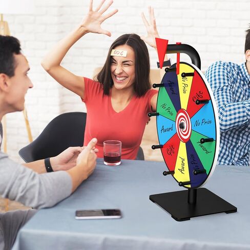 Prize Wheel, 12 Inch Spinning Wheel for Prizes, 10 Slots Color Prize Wheel Spinner with Stand, Table Spinning Wheel, Spin Wheel for Trade Shows, Carnivals, Spin The Wheel Game for Home Game in Kuwait