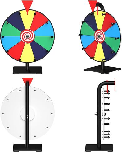Prize Wheel, 12 Inch Spinning Wheel for Prizes, 10 Slots Color Prize Wheel Spinner with Stand, Table Spinning Wheel, Spin Wheel for Trade Shows, Carnivals, Spin The Wheel Game for Home Game in Kuwait