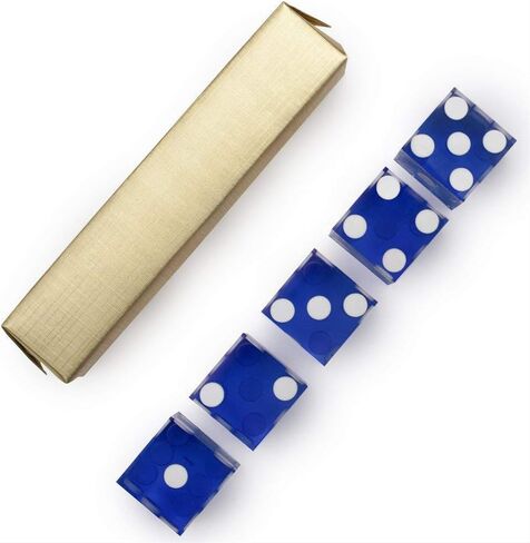 Dice Stacking PRO Cup Set - Professional Straight Cups with 5 Razor Edges 19mm Real Casino Dice in a Box - Accessories - Magic Tricks - Blue in Saudi Arabia