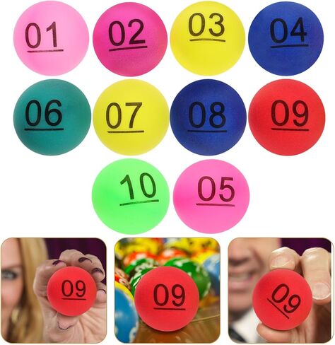 TOYANDONA 10pcs Raffle Balls Numbers 1-10 Bingo Balls Sphere Game Balls Small Numbered Plastic Ball Games for Game Night Large Group Activities in Saudi Arabia
