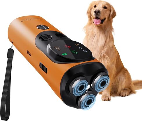 Dog Bark Deterrent Device 2024 New Anti Barking Device, Rechargeable Ultrasonic Dog Barking Control Devices, Bark Buster (Black&Orange) in Saudi Arabia