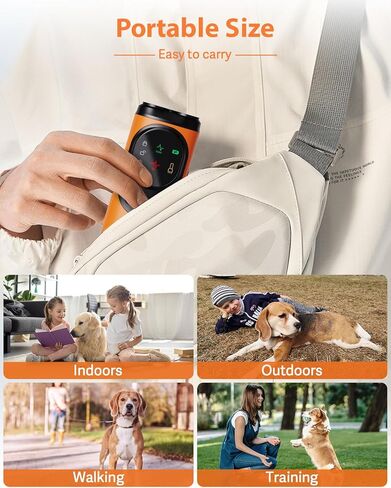 Dog Bark Deterrent Device 2024 New Anti Barking Device, Rechargeable Ultrasonic Dog Barking Control Devices, Bark Buster (Black&Orange) in Saudi Arabia