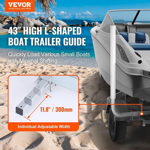 VEVOR Marine Trailer Assistant, 43'' Flexible Height Guide Poles, Pair of Corrosion-Resistant Steel Supports, Equipped with PVC Sleeves, Suitable for Ski, Fishing, or Sailboat Trailers 2 in Saudi Arabia