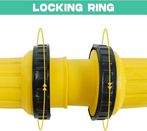 25ft 30Amp 125V RV Power Wire Cord Marine Shore Boat L5-30 Yellow 25 Feet Heavy Duty Electrical Power Cable, NEMA L5-30P to NEMA L5-30R in Kuwait