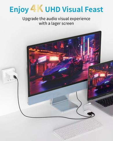 محول Lightning إلى HDMI، [معتمد من Apple MFi] كابل توصيل شاشة Lightning إلى Digital AV Audio، 1080P HD Video HDMI مزامنة الشاشة مع منفذ شحن لأجهزة iPhone وiPad وiPod إلى التلفزيون/جهاز العرض/الشاشة in Saudi Arabia