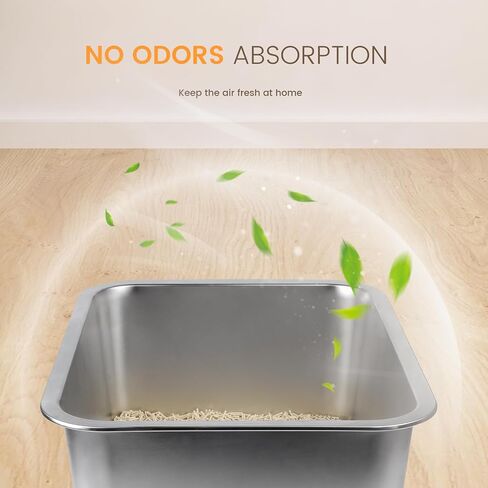 Stainless Steel Cat Litter Box with Lid-Covered Litter Box, Extra Large Metal Litter Box, Easy to Clean for Multiple Cats, Includes Scratch Pad and Cat Scratcher Mat-3-in-1 Enclosed Cat Litter Boxes in Saudi Arabia