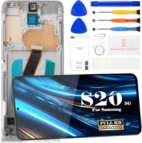 Incell for Samsung S20 5g Screen Replacement for Samsung Galaxy S20 5g LCD Digitizer Repair Kits for Samsung SM-G981 Touch Screen Display Assembly Replacement with Frame Silver (Without Fingerprint) in Saudi Arabia