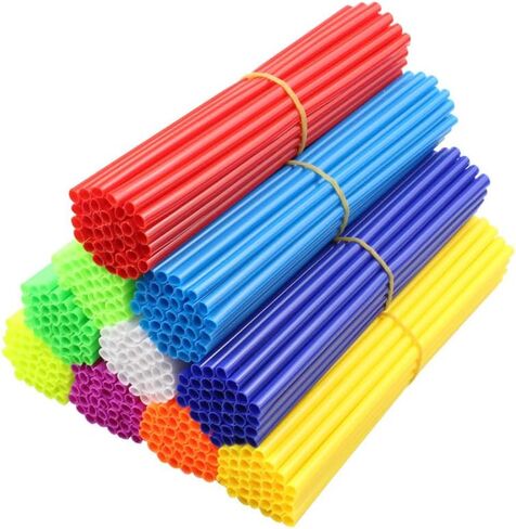 180 PCS Spoke Skins Spoke Covers Plastic Bike Wheels Decorations Dirt Bike Rim Wraps Protector,10 Colors Bicycle Spoke Covers for Motocross Motorcycle Bicycle Wheelchair Accessories in Kuwait