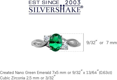 Silvershake 7x5mm شكل بيضاوي أبيض مطلي بالذهب 925 خاتم خطوبة من الفضة الاسترليني in Saudi Arabia