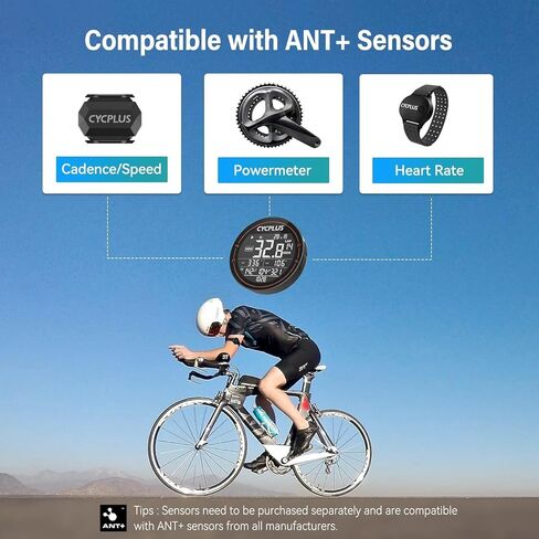 كمبيوتر دراجة CYCPLUS GPS، كمبيوتر لاسلكي لركوب الدراجات، ANT+ كمبيوتر بلوتوث للدراجة، عداد سرعة صغير، عداد مسافات مقاوم للماء، متتبع MTB، قابل لإعادة الشحن مع شاشة 2.5 بوصة لسائقي الدراجات في الهواء الطلق in Kuwait